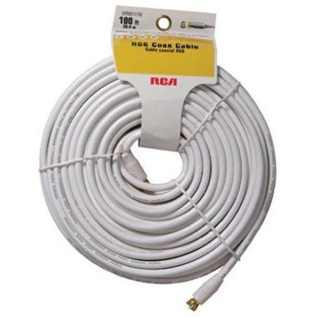 AUDIOVOX 100'Wht Rg6 Coax Cable VHW111R